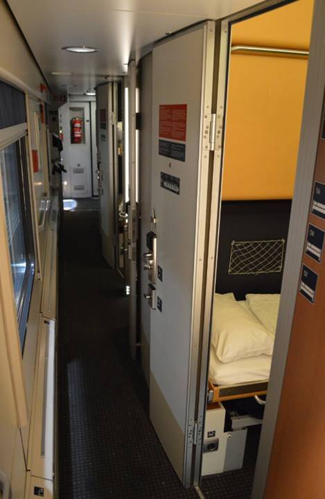 Interieur van een slaapwagon van de Nightjet van de ÖBB ©Noord West Express